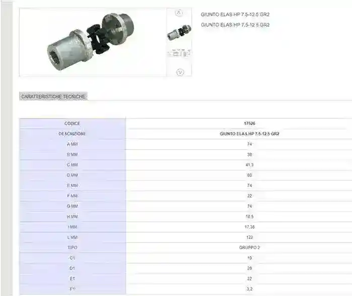 Cuplaj elastic motor - pompa hidraulica grupul 2 cu ax motorului de 38 mm
