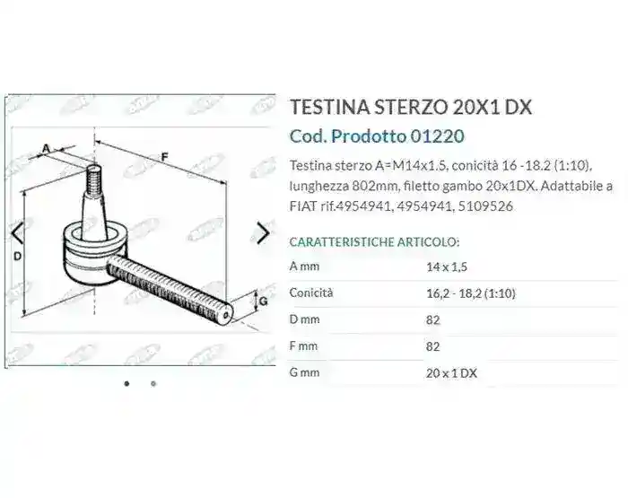 Capat de bara scurt tractor cu filet M20x1 mm