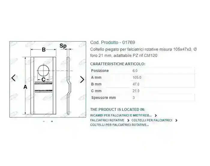 Cutit cositoare indoit la mijloc 105x47x3 mm