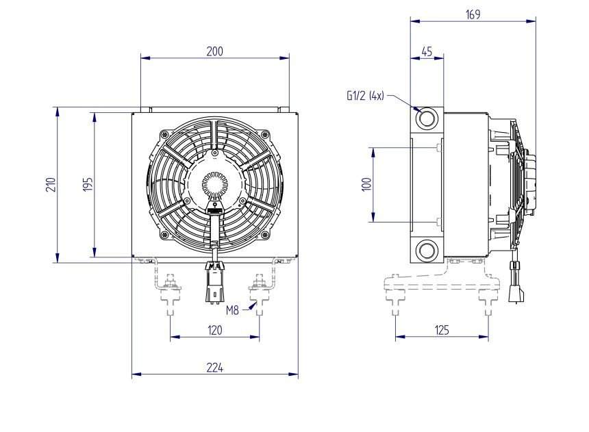 Racitor ulei 12v  25 -100 litri/minut