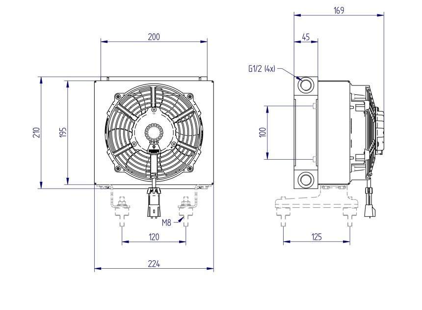 Racitor ulei 24v  120W  25 -100 litri/minut